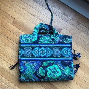 Floral Patterned Tote Bag - Blue and Green